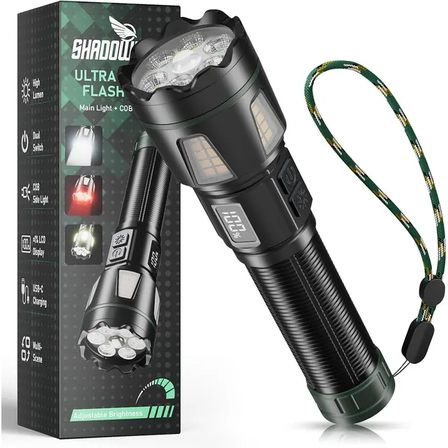 Shadowhawk Linterna 6+1 LED S1616 con luz roja – Linterna individual