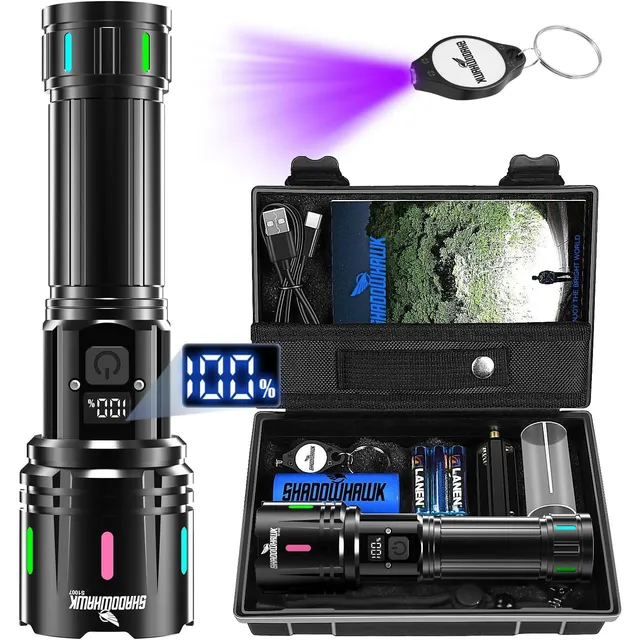 Shadowhawk Linterna S1007 con LCD – Linterna individual